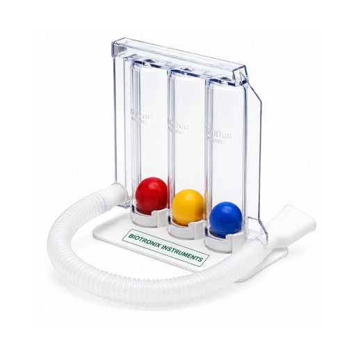 3 Ball Incentive Spirometer Breathing Exerciser with 3-stage chambers and coloured spheres