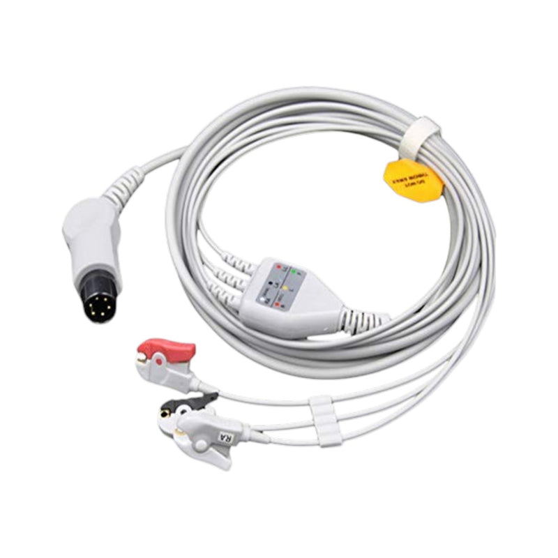 3 Lead ECG Cable Compatible with Mindray 6 Pin Clip Type for patient monitor available at Health Yantra Store