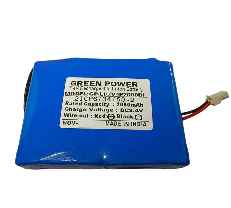 7.4V 2000mAh Rechargeable Lithium Ion Battery Pack
