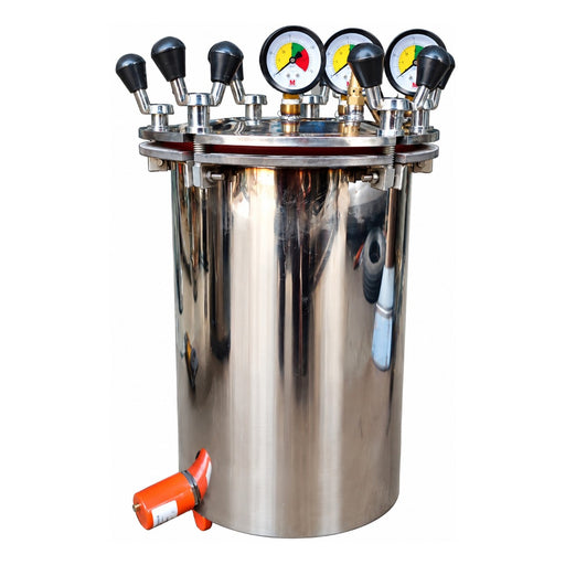 APS vertical autoclave with wing nut locking system single wall autoclave with immersion heater