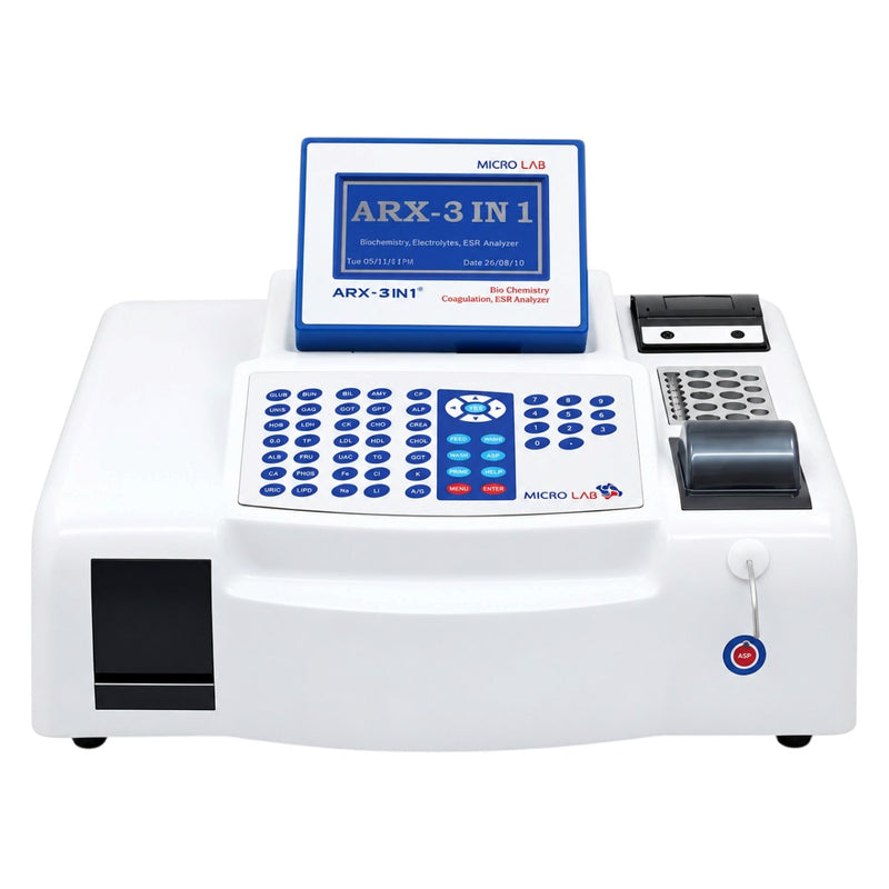 Micro Lab ARX-3 IN 1 analyzer with built-in 57 mm thermal printer and USB backup support
