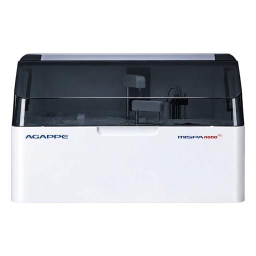 Agappe Mispa Nano Plus analyzer with on-board reagent refrigeration and laundry