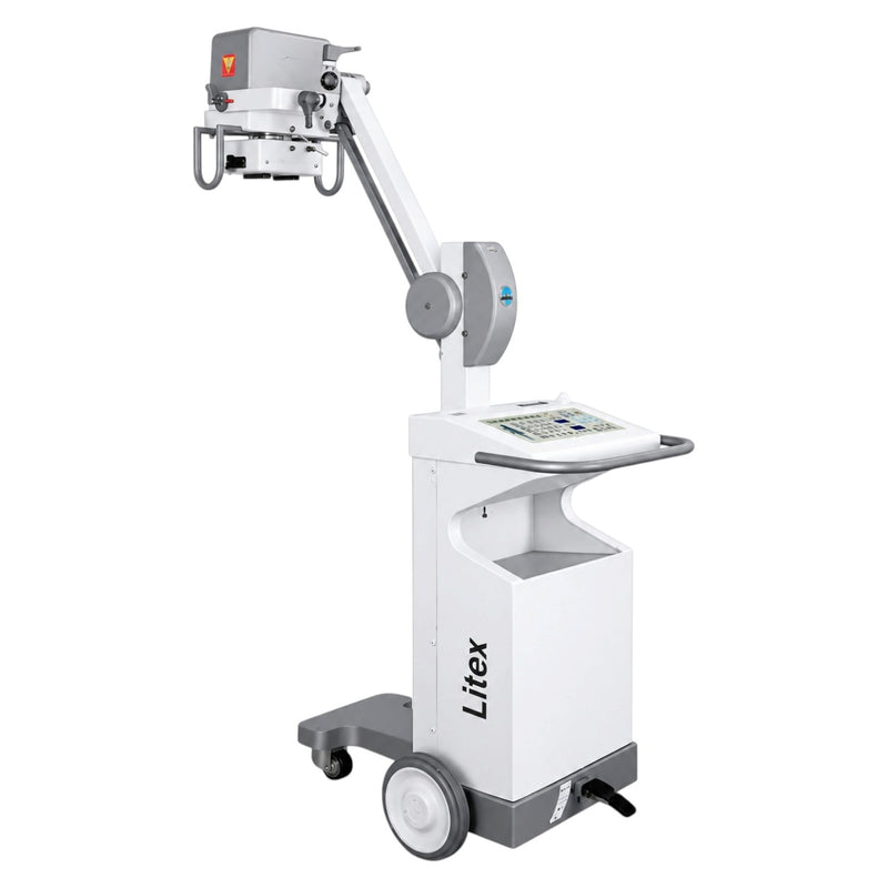 Allengers MARS 6 SR mobile X-ray unit with tube head, collimator, exposure hand switch, and power cable