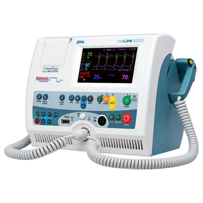 BPL Relife 900 defibrillator paddles with remote charging