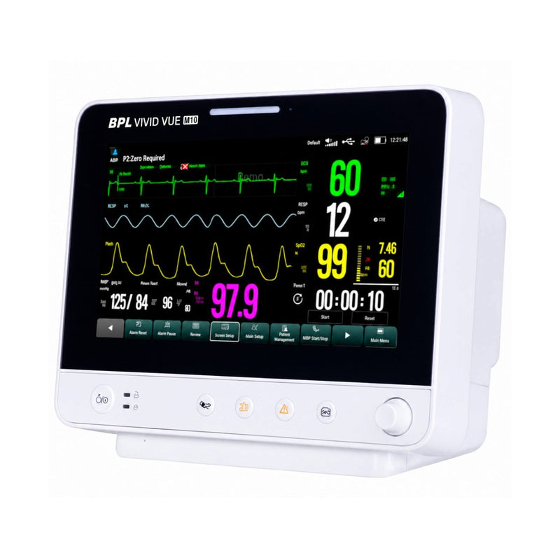 BPL Vivid Vue M10 ECG SpO2 NIBP multiparameter patient monitor