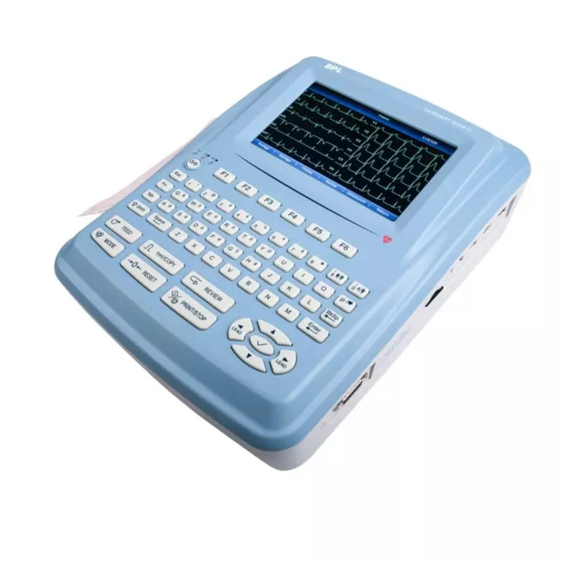 BPL Cardiart 9108D 12 Channel ECG Machine with 7-inch colour LCD display and simultaneous 12-lead ECG recording