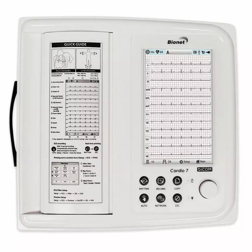 Bionet Cardio-7 12 Channel ECG Machine with 7-inch touchscreen and thermal printer