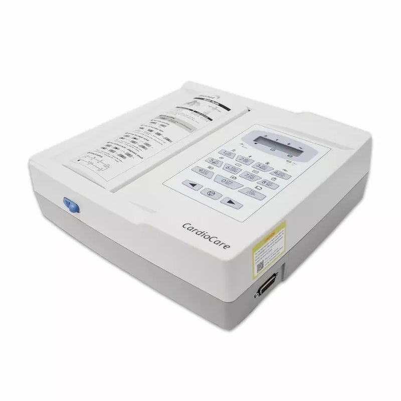 Bionet Cardiocare-2000 12 Channel ECG Machine with simultaneous 12-lead ECG recording, thermal printer, LCD display, and USB/LAN connectivity for hospitals and clinics