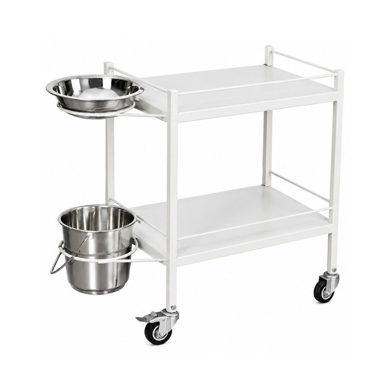 Biotronix Instruments two shelf hospital dressing trolley