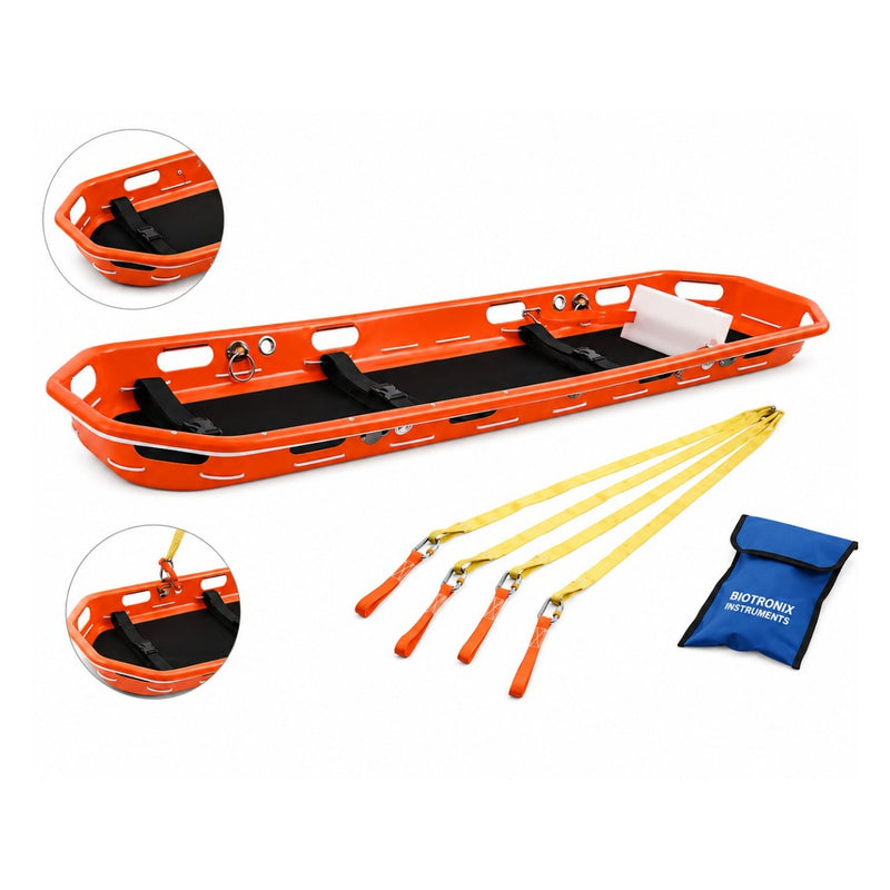Biotronix Instruments plastic basket stretcher for helicopter transport