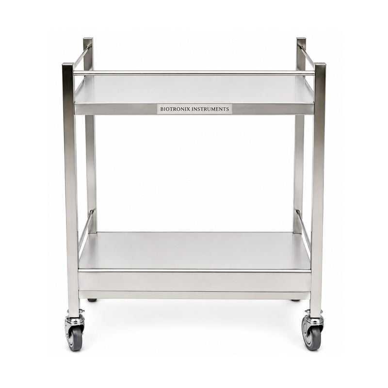 Biotronix Instruments stainless steel four tier medical trolley