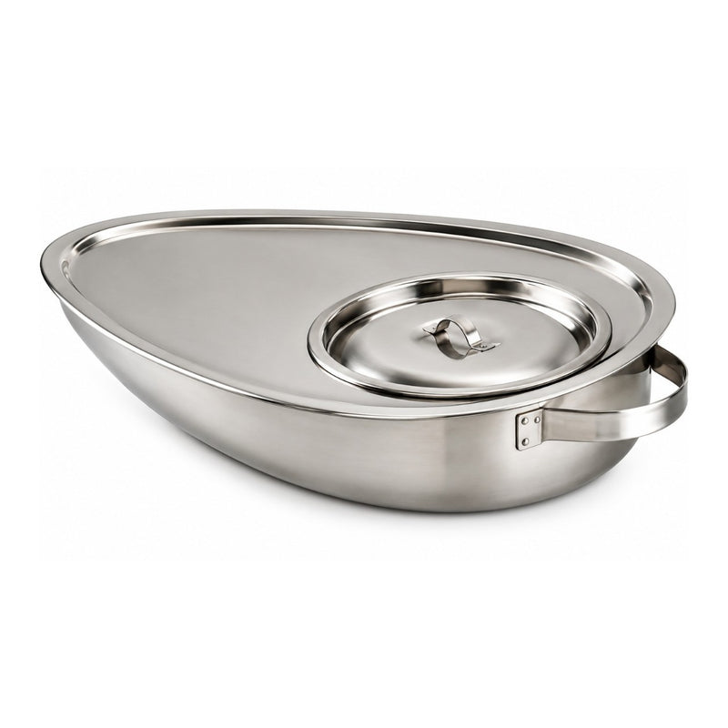 Biotronix Instruments stainless steel male bed pan with lid
