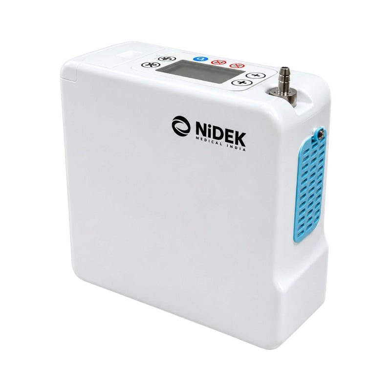 Nidek MICRA 5 oxygen concentrator with batteries and power adapters