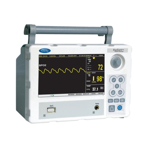 Clarity Radiant+ portable patient monitor with SpO₂ and temperature monitoring