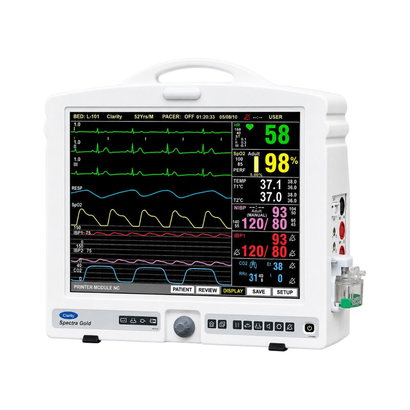 Order Clarity Spectra Gold multiparameter patient monitor online for hospitals, ICUs, emergency departments and operation theatres.
