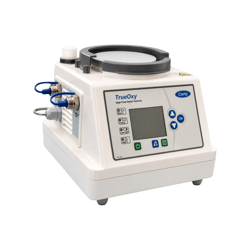 Clarity TrueOxy+ heated and humidified oxygen delivery system for hospitals