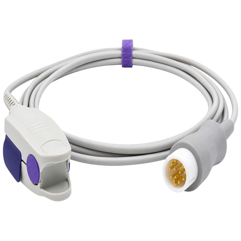 Direct-connect 12-pin SpO₂ sensor listed for Comen C50 and Star8000 monitors