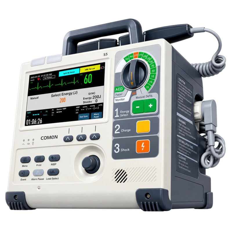 Comen S5 7 inch TFT color touchscreen defibrillator