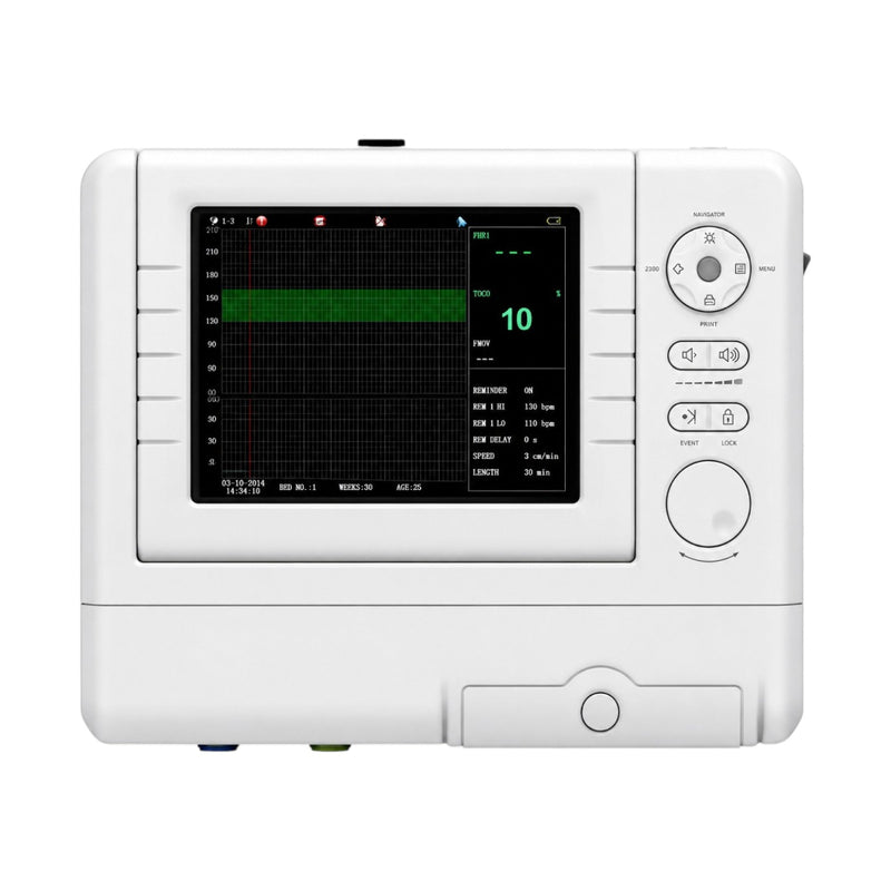 Contec CMS800G CTG Machine fetal monitor with 8-inch colour LCD, thermal printer and fetal heart monitoring available at Health Yantra Store