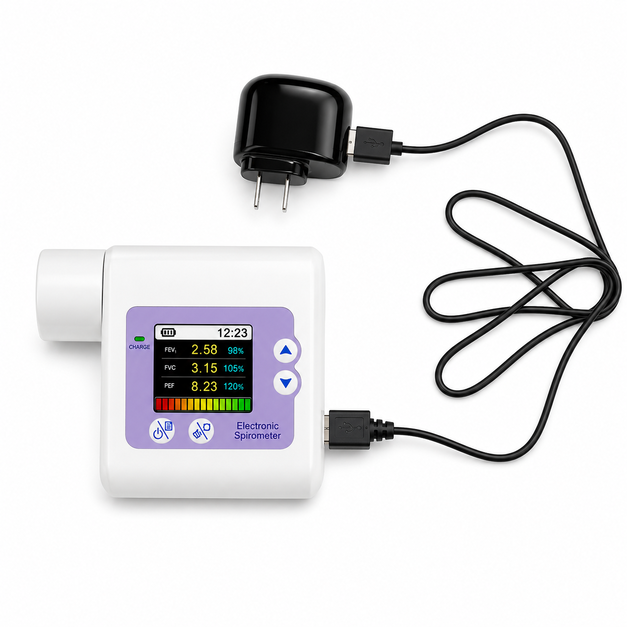 CONTEC SP10 Pulmonary Function Lung Volume Check Spirometer with USB connectivity, PC software, color LCD display and rechargeable battery Health Yantra Store