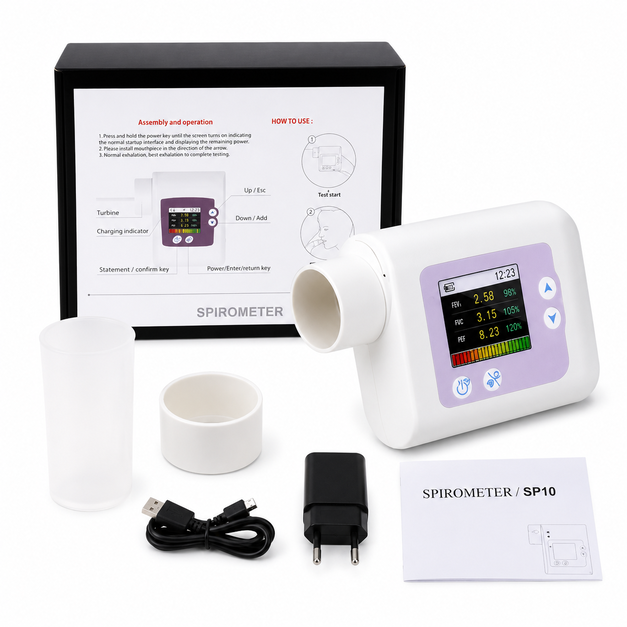 CONTEC SP10 Pulmonary Function Lung Volume Check Spirometer with USB connectivity, PC software, Health Yantra Store