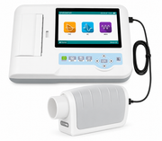 Contec SP100 portable spirometer with 7-inch touchscreen, built-in thermal printer, USB PC software and pulmonary function testing
