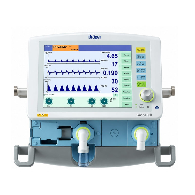 Refurbished Dräger Savina 300 turbine-driven intensive care ventilator