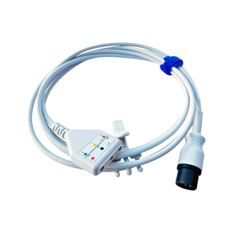ECG Cable 6 Pin Snap AHA Compatible with EDAN Siemens Spacelabs Welch Allyn and Nihon Kohden Monitors