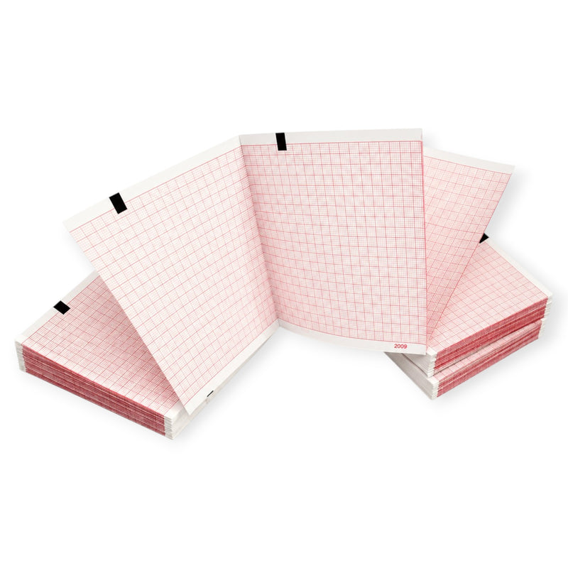 210 x 280mm Z Fold Thermal ECG Paper 200 Sheets Compatible with Schiller AT-2 AT-2 Plus and AT-102 ECG Machines