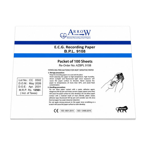 A4 Z Fold Thermal ECG Paper 210mm x 295mm 100 Sheets Compatible with BPL GE Mindray EDAN 12 Channel ECG Machines