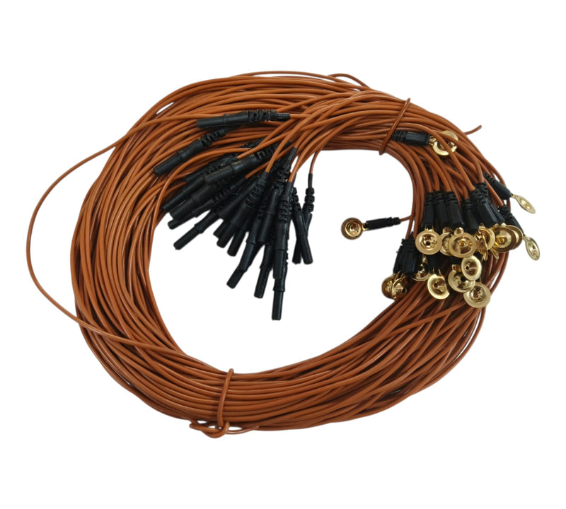 Gold-Plated EEG Electrode Leads for Allenger EEG Machines (Set of 25 Pcs)