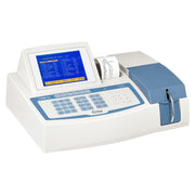 Erba Chem 7 semi-automated biochemistry analyzer with an 18 µL flow cell, 10 mm square cuvette, and 6 mm round glass tube adapter.