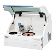 Erba EM 200 automatic biochemistry analyzer featuring 50 cooled reagent slots and 39 sample positions.