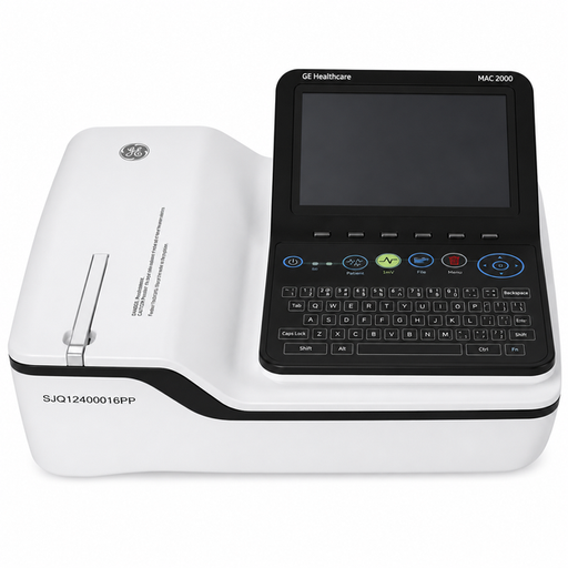 GE Healthcare 2000 12 Channel ECG Machine with 7-inch color TFT display and thermal printer