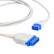 2.2-metre white TPU SpO₂ extension cable for compatible GE monitoring equipment