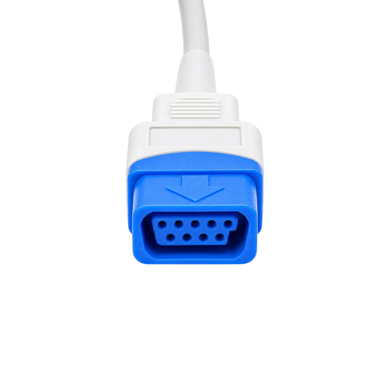 White TPU cable for a compatible pulse oximetry monitoring setup