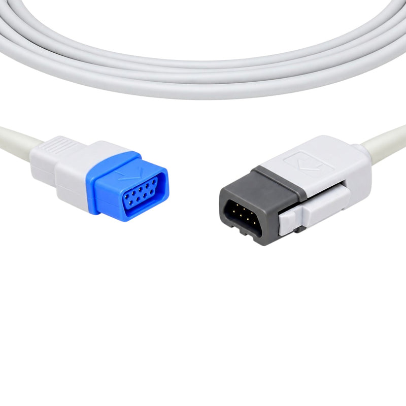 White SpO₂ extension adapter cable referencing GE TruSat and TruSignal