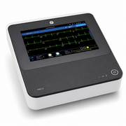 GE MAC 5 A5 Resting ECG Machine with 12-lead ECG recording, 8.4-inch color touchscreen, automatic ECG interpretation, Wi-Fi, Bluetooth, USB connectivity, rechargeable battery, and portable design for hospitals and clinics.