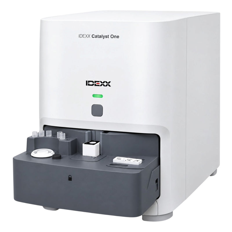 IDEXX Catalyst One veterinary biochemistry analyzer supporting Chem 10, Chem 15, and Chem 17 chemistry panels