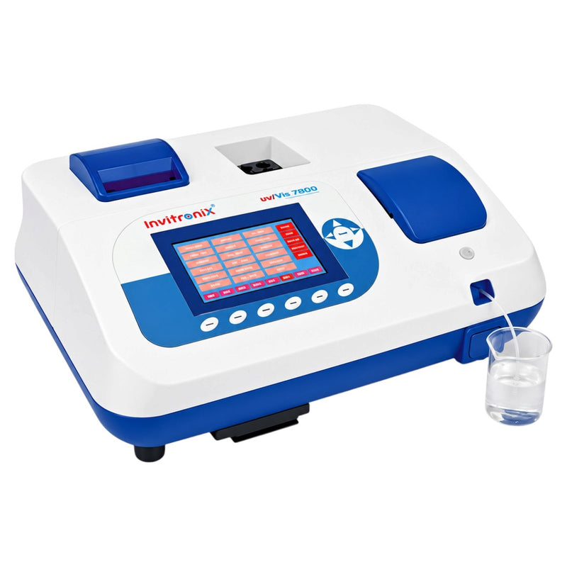 Invitronix InviTest Touch semi-automated biochemistry analyzer for hospitals and diagnostic laboratories with a color touch interface.