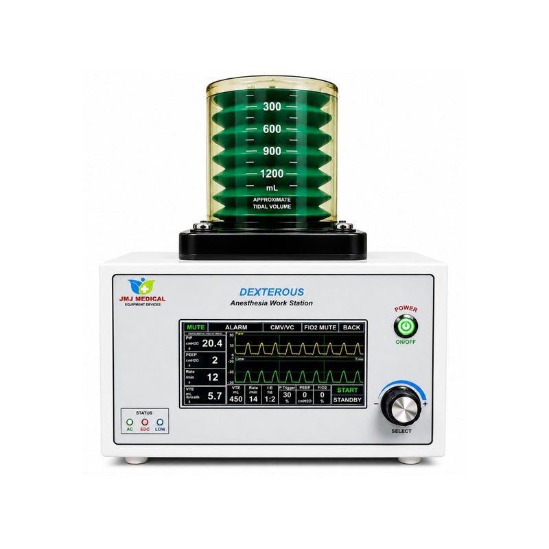 JMJ Dexterous anesthesia ventilator with 7-inch touchscreen display