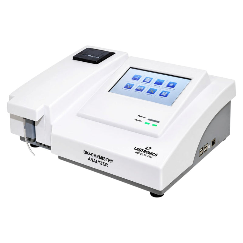 Front view of the Labtronic LT1201 semi automatic biochemistry analyzer