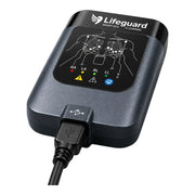 Lifeguard Smart ECC 12 Channel portable defibrillator device with a USB cable attached, shown on a solid white background.