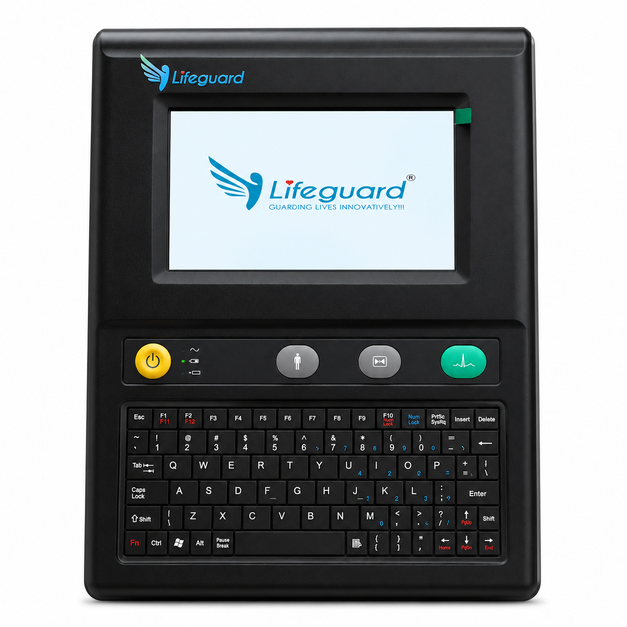 Digital 12 Lead ECG Machine with 7-inch touchscreen, automatic interpretation, DICOM support and 16000Hz sampling available at Health Yantra Store