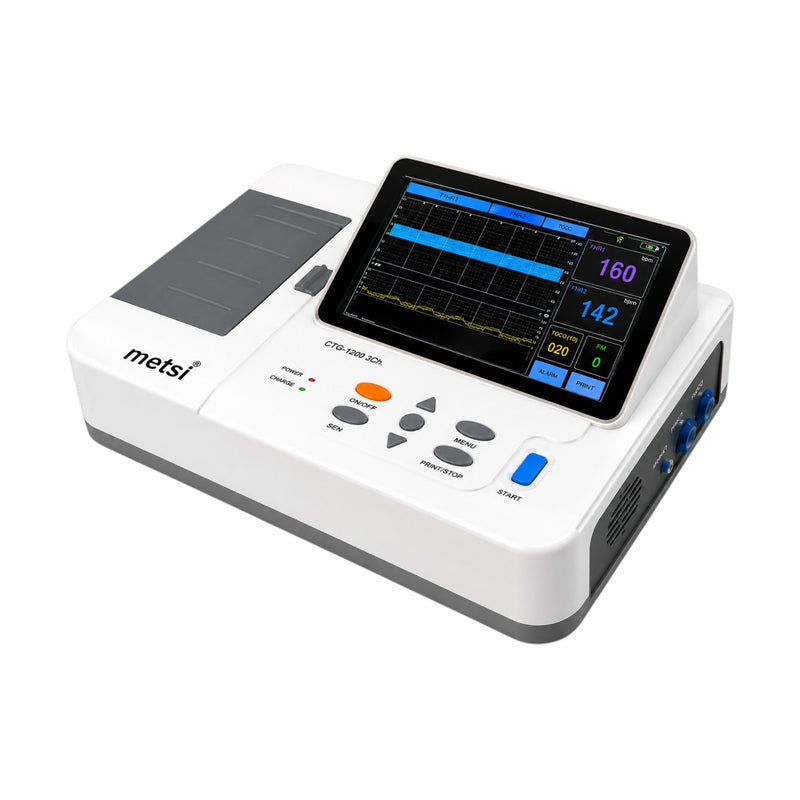 Buy Maestros CTG 150 Mini Portable Fetal Monitor with 7-inch touchscreen, fetal heart monitoring, TOCO, thermal printer, optional twin monitoring and mobile connectivity at Health Yantra Store.
