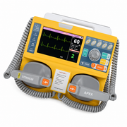 Maestros Vital Wave Biphasic Defibrillator with 270J energy delivery, 7-inch TFT display, ECG monitoring, rechargeable battery, and portable emergency cardiac care design for hospitals and ambulances