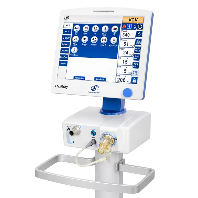 FlexiMag Max 300 ICU ventilator supporting multiple invasive and non-invasive ventilation modes