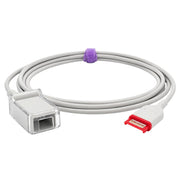 White TPU cable for a compatible pulse oximetry monitoring setup