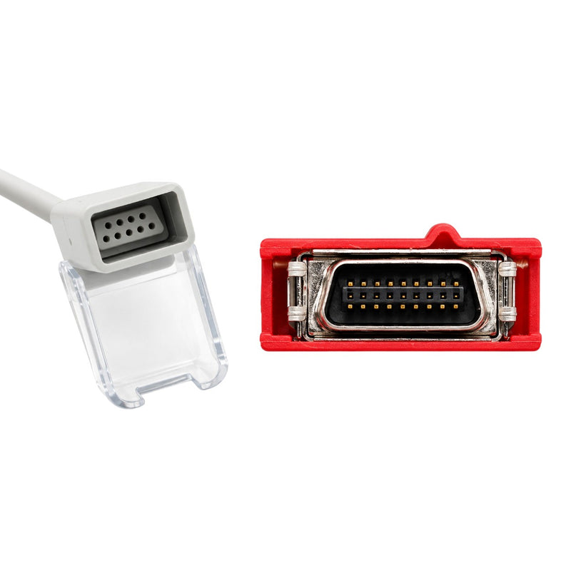 Reusable SpO₂ extension cable for a compatible monitoring setup