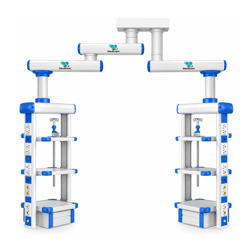Medinain Double Arm Medical Pendant with Oxygen Vacuum and Compressed Air Connections